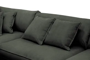 Rossita Lyx 4-sits Extra djup Soffa med Schäslong Vänster - Mörkgrön Manchester - Products - Möbler - Soffa - Divansoffa & schäslongsoffa - 4 sits soffa med divan