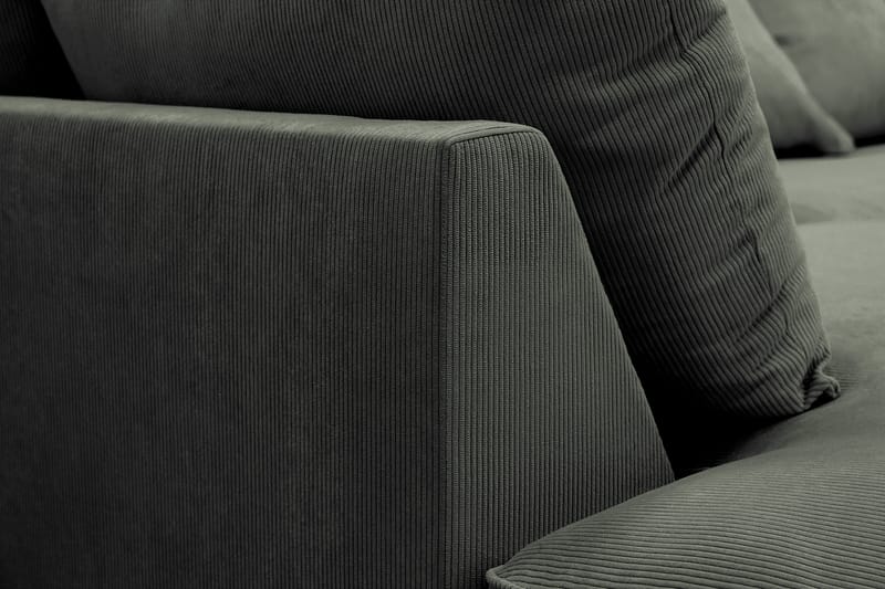 Rossita Lyx 4-sits Extra djup Soffa med Schäslong Vänster - Mörkgrön Manchester - Products - Möbler - Soffa - Divansoffa & schäslongsoffa - 4 sits soffa med divan