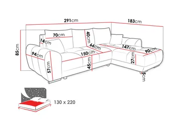 Simerly Soffa med Divan 3-sits - Gul - Products - Möbler - Soffa - Divansoffa & schäslongsoffa - 3 sits soffa med divan