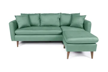 Sofiko Divansoffa Höger - Havgrön/Natur - Products - Möbler - Soffa - Divansoffa & schäslongsoffa - 4 sits soffa med divan