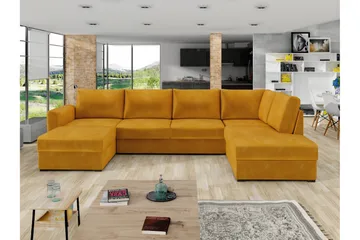 Taberk Soffa med Divan och Schäslong 4-sits - Gul - Products - Möbler - Soffa - Divansoffa & schäslongsoffa - 4 sits soffa med divan