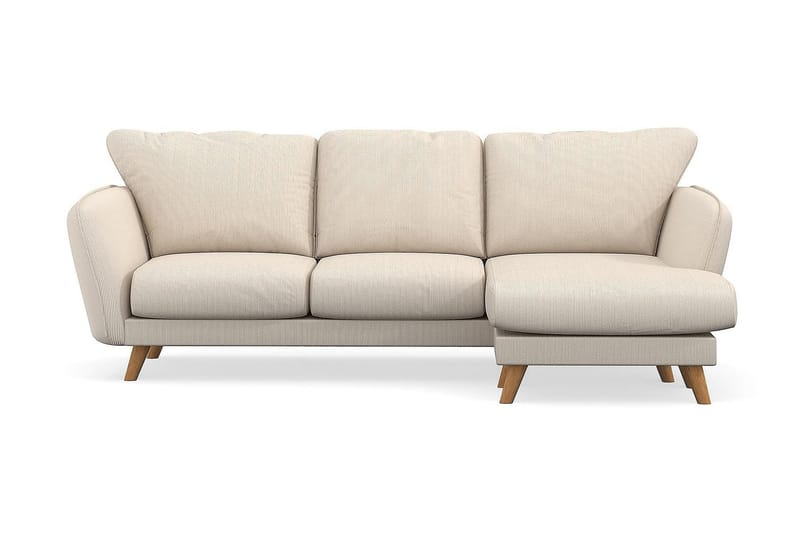 Trend Lyx 3-sits Högervänd L-formad Divansoffa i Manchester, Beige