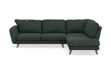 Trend Lyx 4-sits Högervänd L-formad Schäslongsoffa i Manchester, Mörkgrön
