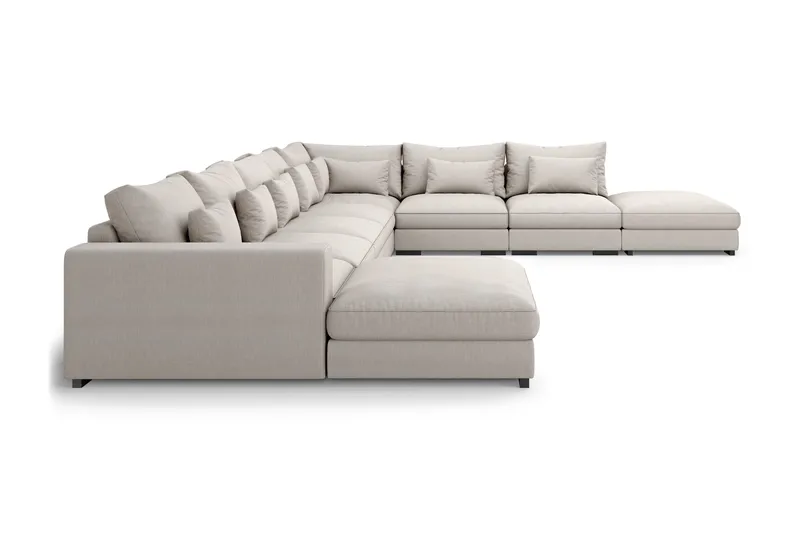 Dubai U-modulsoffa Large med Divan Vänster Extra Djup - Beige - Products - Möbler - Soffa - U-soffa