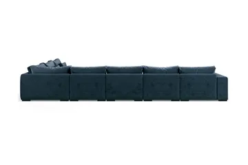 Dubai U-modulsoffa Large med Divan Vänster Sammet Extra Djup - Blå - Products - Möbler - Soffa - U-soffa