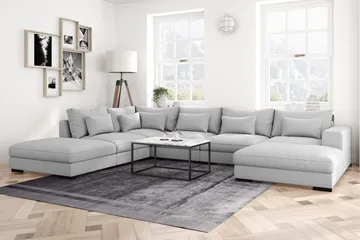 Dubai U-modulsoffa med Divan Höger Extra Djup - Ljusgrå - Products - Möbler - Soffa - U-soffa