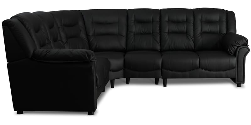 Hörnsoffa svart konstläder 5-sits - Peking - Svart - Products - Möbler - Soffa - Hörnsoffa