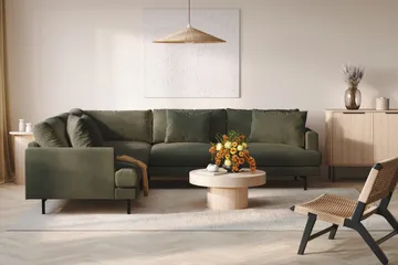 Menard 6-sits Vänstervänd L-formad Hörnsoffa i Manchester - Mörkgrön - Products - Möbler - Soffa - Hörnsoffa