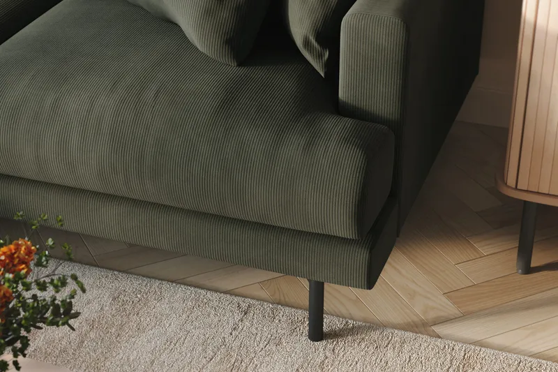 Menard 6-sits Vänstervänd L-formad Hörnsoffa i Manchester - Mörkgrön - Products - Möbler - Soffa - Hörnsoffa