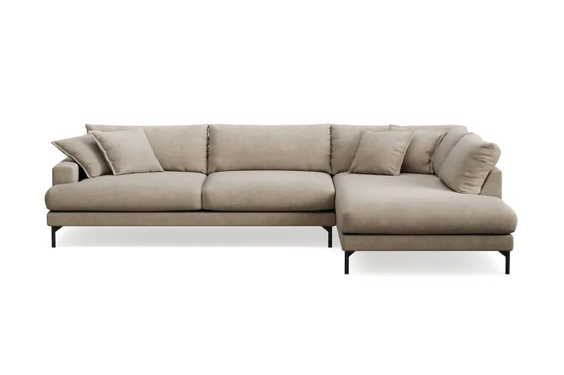Menard Premium 5-sits Högervänd L-formad Djup Schäslongsoffa i Tyg, Brun