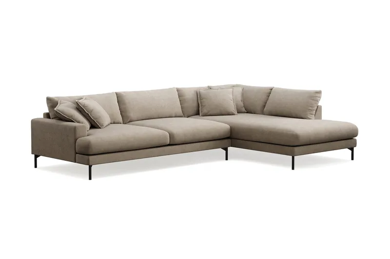 Menard Premium 5-sits Högervänd L-formad Djup Schäslongsoffa i Tyg - Brun - Products - Möbler - Soffa - Divansoffa & schäslongsoffa