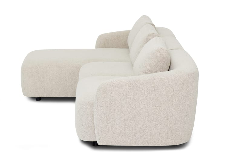 Milano 5-sits Rundad Vänstervänd L-soffa med Låg Rygg i Beige Boucle - Beige - Products - Möbler - Soffa - Divansoffa & schäslongsoffa