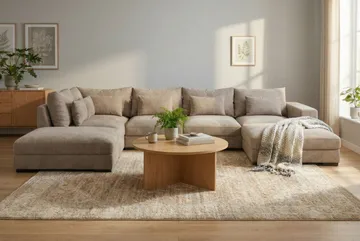 Dubai Armstöd Höger i Tyg - Beige/Grå - Products - Möbler - Soffa - Modulsoffa - Övriga moduler till modulsoffa