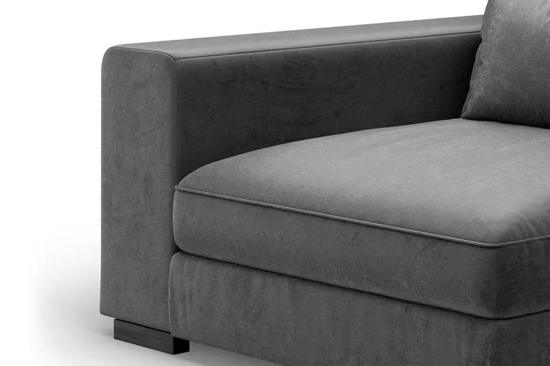 Dubai Armstöd Vänster Sammet, Mörkgrå