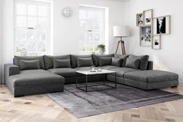 Dubai Mittmodul Sammet Extra Djup - Mörkgrå - Products - Möbler - Soffa - Modulsoffa - Mittmodul