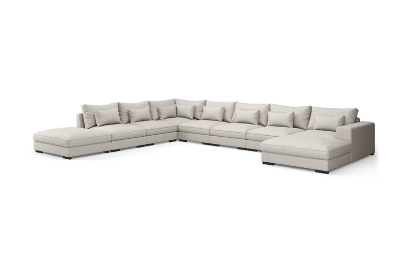 Dubai Stor U-modulsoffa Byggbar med Divan Höger Extra Djup - Ljus / Beige - Products - Möbler - Soffa - Modulsoffa - Komplett modulsoffa