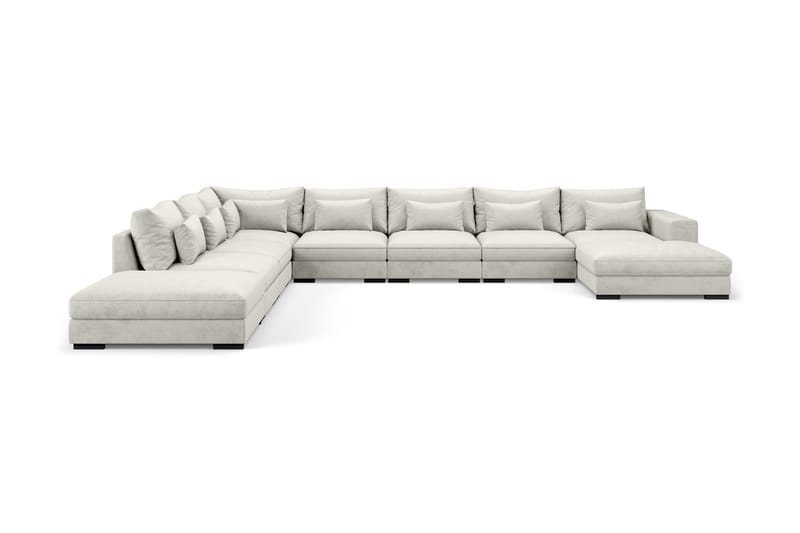 Dubai U-modulsoffa Large med Divan Höger Sammet Extra Djup - Vit - Products - Möbler - Soffa - Modulsoffa - Komplett modulsoffa