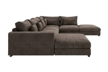Dubai U-modulsoffa med Divan Höger Extra Djup i Chenille - Mörkbrun - Products - Möbler - Soffa - Modulsoffa - Komplett modulsoffa