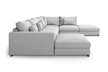 Dubai U-modulsoffa med Divan Vänster Extra Djup - Ljusgrå - Products - Möbler - Soffa - Modulsoffa - Komplett modulsoffa