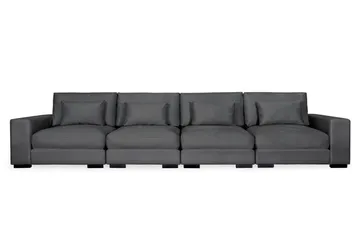Dubai 4-sits soffa sammet Extra Djup - Mörkgrå - Products - Möbler - Soffa - Modulsoffa - Komplett modulsoffa