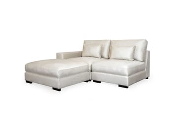 Dubai Divansoffa Vänster Sammet Extra Djup - Vit - Products - Möbler - Soffa - Modulsoffa - Komplett modulsoffa
