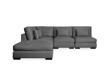 Dubai Schäslongsoffa Höger Sammet Extra Djup - Mörkgrå - Products - Möbler - Soffa - Modulsoffa - Komplett modulsoffa
