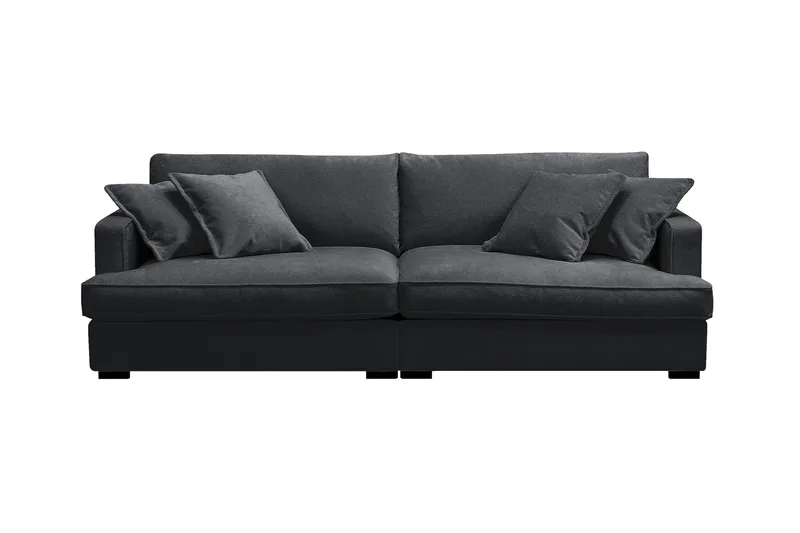 Rossita Lyx 3-sits Extra djup Soffa i Chenille - Svart - Products - Möbler - Soffa - 3 sits soffa