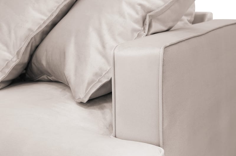 Rossita Lyx 3-sits Extra djup Soffa i Sammet - Beige - Products - Möbler - Soffa - 3 sits soffa