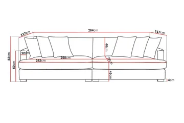 Rossita Lyx 4-sits Extra djup Soffa i Chenille - Beige - Products - Möbler - Soffa - 4 sits soffa