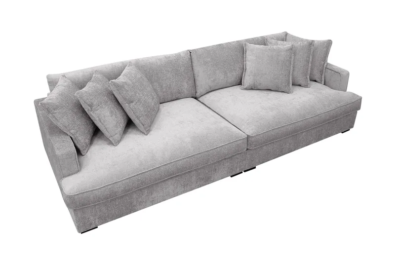 Rossita Lyx 4-sits Extra djup Soffa i Chenille - Grå - Products - Möbler - Soffa - 4 sits soffa
