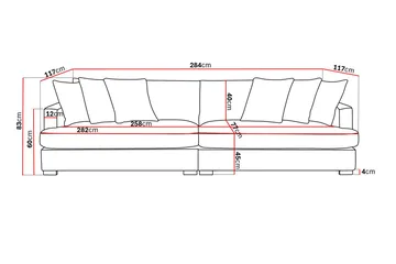 Rossita Lyx 4-sits Extra djup Soffa i Chenille - Svart - Products - Möbler - Soffa - 4 sits soffa