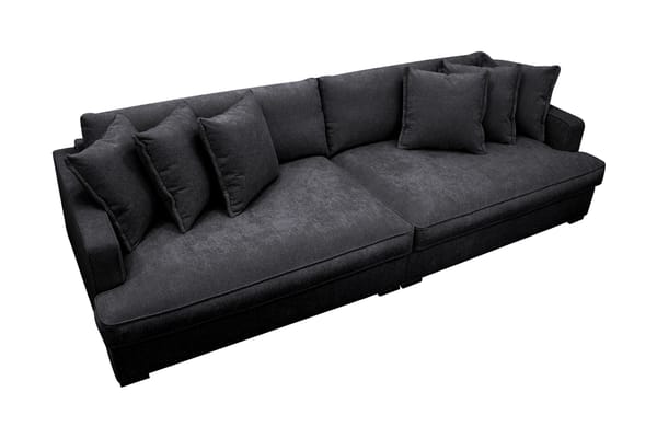 Rossita Lyx 4-sits Extra djup Soffa i Chenille - Svart - Products - Möbler - Soffa - 4 sits soffa