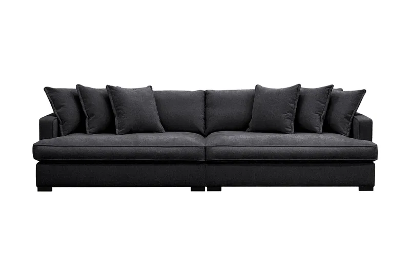 Rossita Lyx 4-sits Extra djup Soffa i Chenille - Svart - Products - Möbler - Soffa - 4 sits soffa