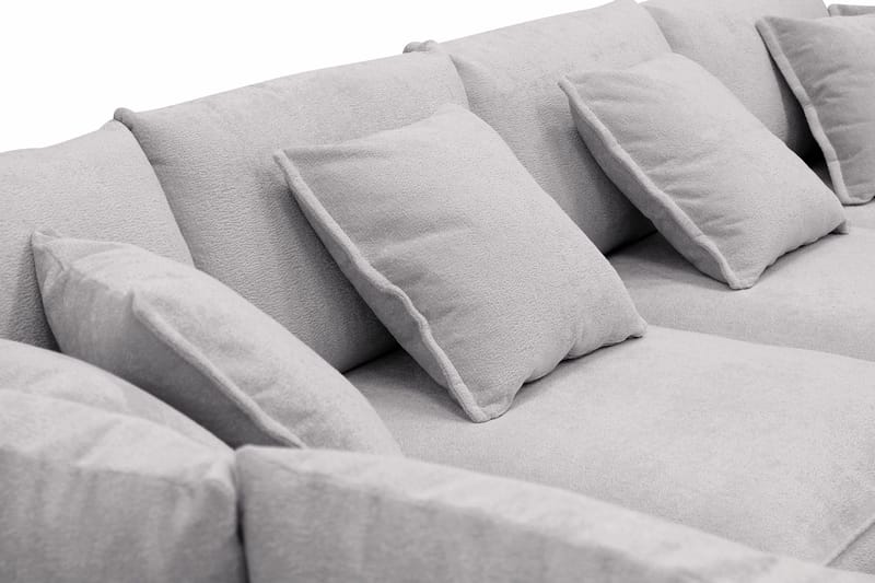 Rossita Lyx 5-sits Högervänd U-formad Extra djup Soffa med Divan och Schäslong i Chenille - Grå - Products - Möbler - Soffa - U-soffa