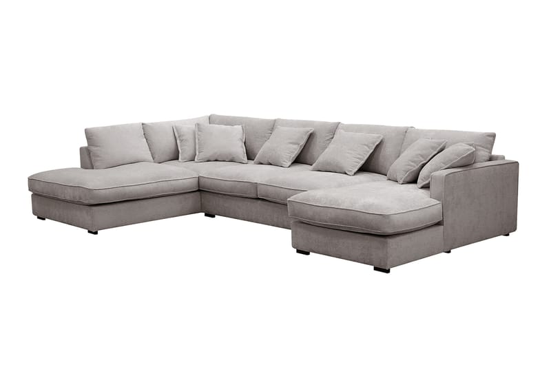Rossita Lyx 5-sits Högervänd U-formad Extra djup Soffa med Divan och Schäslong i Chenille - Grå/Brun - Products - Möbler - Soffa - U-soffa