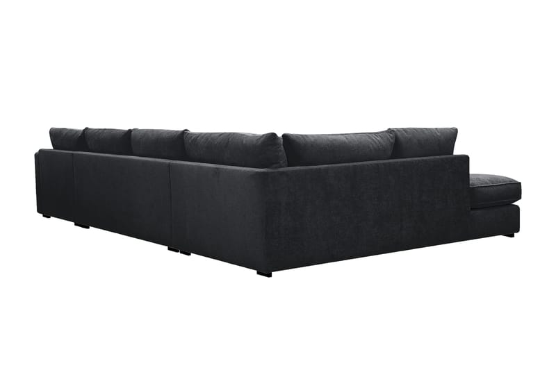 Rossita Lyx 5-sits Högervänd U-formad Extra djup Soffa med Divan och Schäslong i Chenille - Svart - Products - Möbler - Soffa - U-soffa