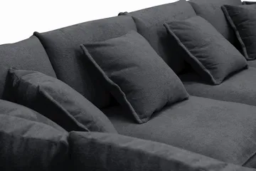 Rossita Lyx 5-sits Högervänd U-formad Extra djup Soffa med Divan och Schäslong i Chenille - Svart - Products - Möbler - Soffa - U-soffa