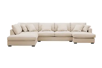 Rossita Lyx 5-sits Högervänd U-formad Extra djup Soffa med Divan och Schäslong i Manchester - Beige - Products - Möbler - Soffa - U-soffa