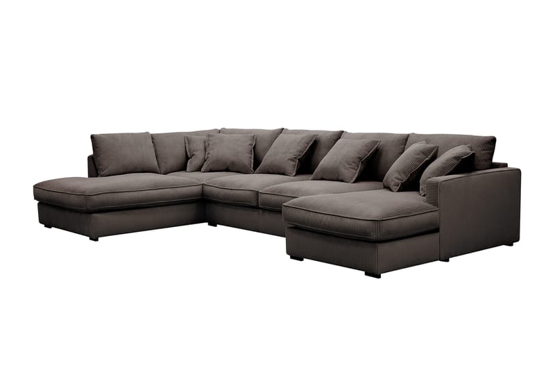 Rossita Lyx 5-sits Högervänd U-formad Extra djup Soffa med Divan och Schäslong i Manchester - Brun - Products - Möbler - Soffa - U-soffa