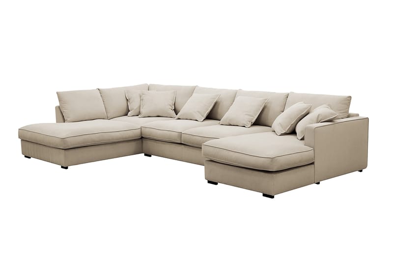 Rossita Lyx 5-sits Högervänd U-formad Extra djup Soffa med Divan och Schäslong i Manchester - Kräm - Products - Möbler - Soffa - U-soffa