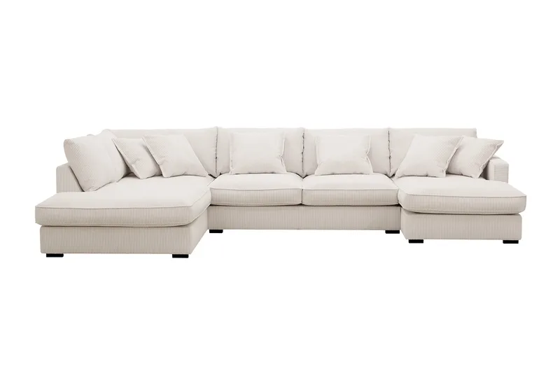 Rossita Lyx 5-sits Högervänd U-formad Extra djup Soffa med Divan och Schäslong i Manchester - Naturvit - Products - Möbler - Soffa - U-soffa