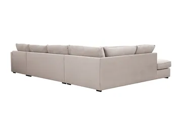 Rossita Lyx 5-sits Högervänd U-formad Extra djup Soffa med Divan och Schäslong i Sammet - Beige - Products - Möbler - Soffa - Sammetssoffa