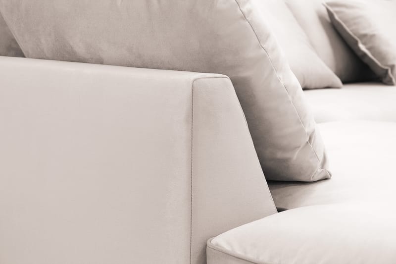 Rossita Lyx 5-sits Högervänd U-formad Extra djup Soffa med Divan och Schäslong i Sammet - Beige - Products - Möbler - Soffa - Sammetssoffa