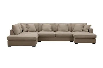 Rossita Lyx 5-sits Högervänd U-formad Extra djup Soffa med Divan och Schäslong i Tyg