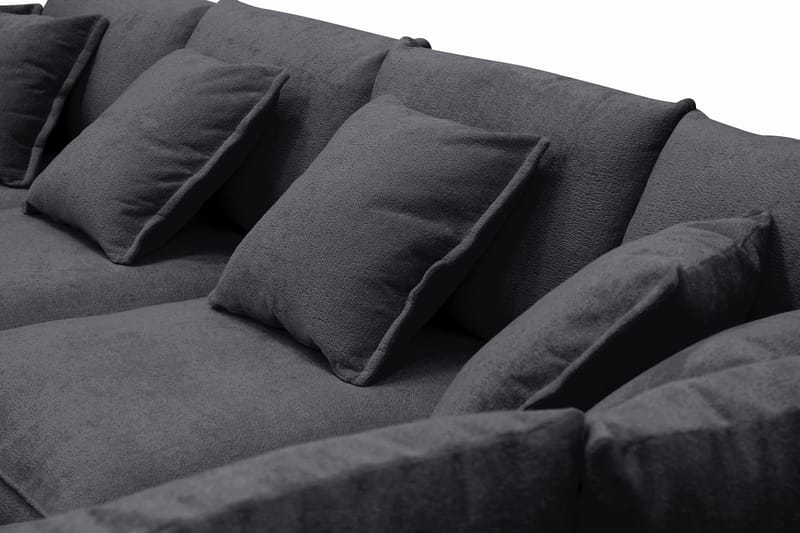 Rossita Lyx 5-sits Vänstervänd U-formad Extra djup Soffa med Divan och Schäslong i Chenille - Svart - Products - Möbler - Soffa - U-soffa