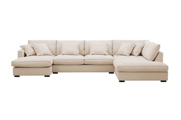 Rossita Lyx 5-sits Vänstervänd U-formad Extra djup Soffa med Divan och Schäslong i Manchester - Beige - Products - Möbler - Soffa - U-soffa