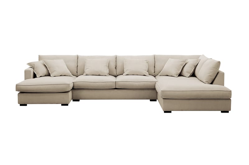 Rossita Lyx 5-sits Vänstervänd U-formad Extra djup Soffa med Divan och Schäslong i Manchester - Kräm - Products - Möbler - Soffa - U-soffa