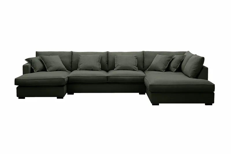 Rossita Lyx 5-sits Vänstervänd U-formad Extra djup Soffa med Divan och Schäslong i Manchester - Mörkgrön - Products - Möbler - Soffa - U-soffa