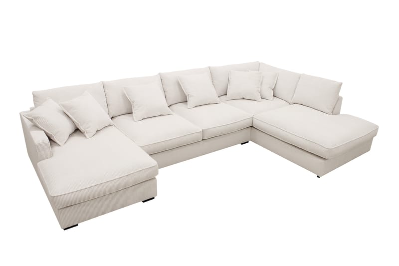 Rossita Lyx 5-sits Vänstervänd U-formad Extra djup Soffa med Divan och Schäslong i Manchester - Naturvit - Products - Möbler - Soffa - U-soffa