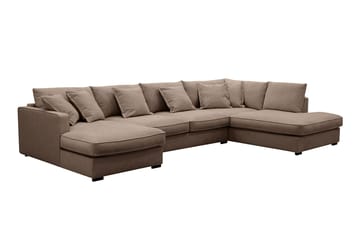 Rossita Lyx 5-sits Vänstervänd U-formad Extra djup Soffa med Divan och Schäslong i Tyg - Mörkbrun - Products - Möbler - Soffa - U-soffa